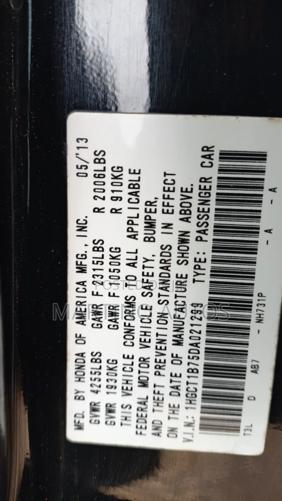 Honda Accord 2013 Black