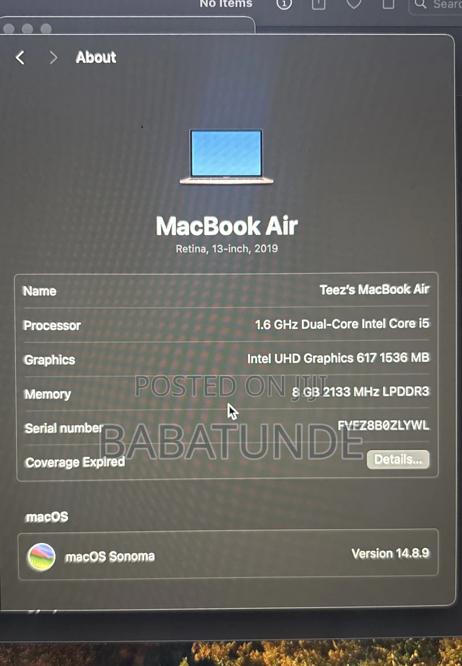 Laptop Apple MacBook Pro 2019 8GB Intel Core i5 HDD+SSD 128GB