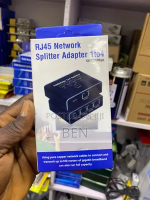 Rj45 Network Splitter Adapter 1to4 100/1000Mbps