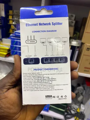 Rj45 Network Splitter Adapter 1to4 100/1000Mbps