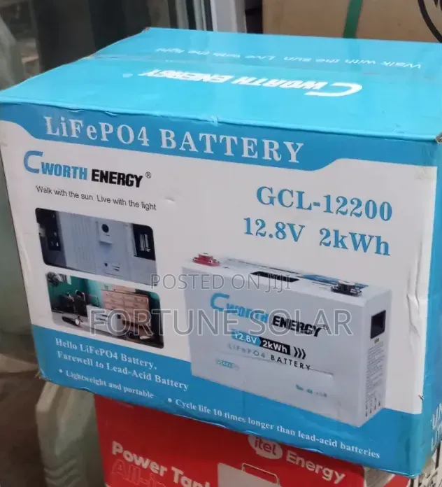 Cworth 2kwh 12v 200Ah Iron Lithium Battery With Digital Display