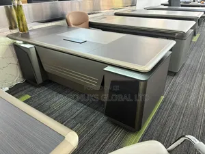 Top Quality Manager's Desk With Metal Frame and Led Lights