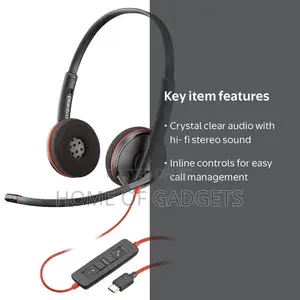 Plantronics Blackwire C3220 Stereo USB Headset + USB-C Adapter