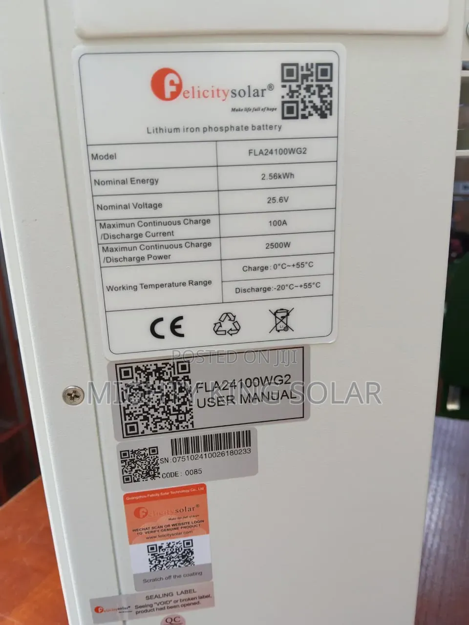2.5kwh Felicity Lithium Battery