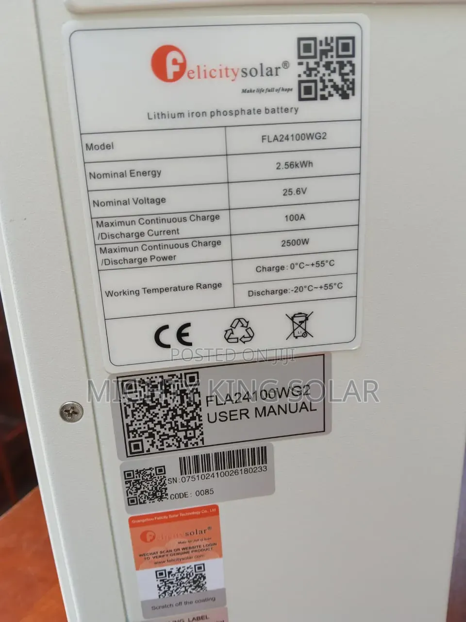 2.5kwh Felicity Lithium Battery