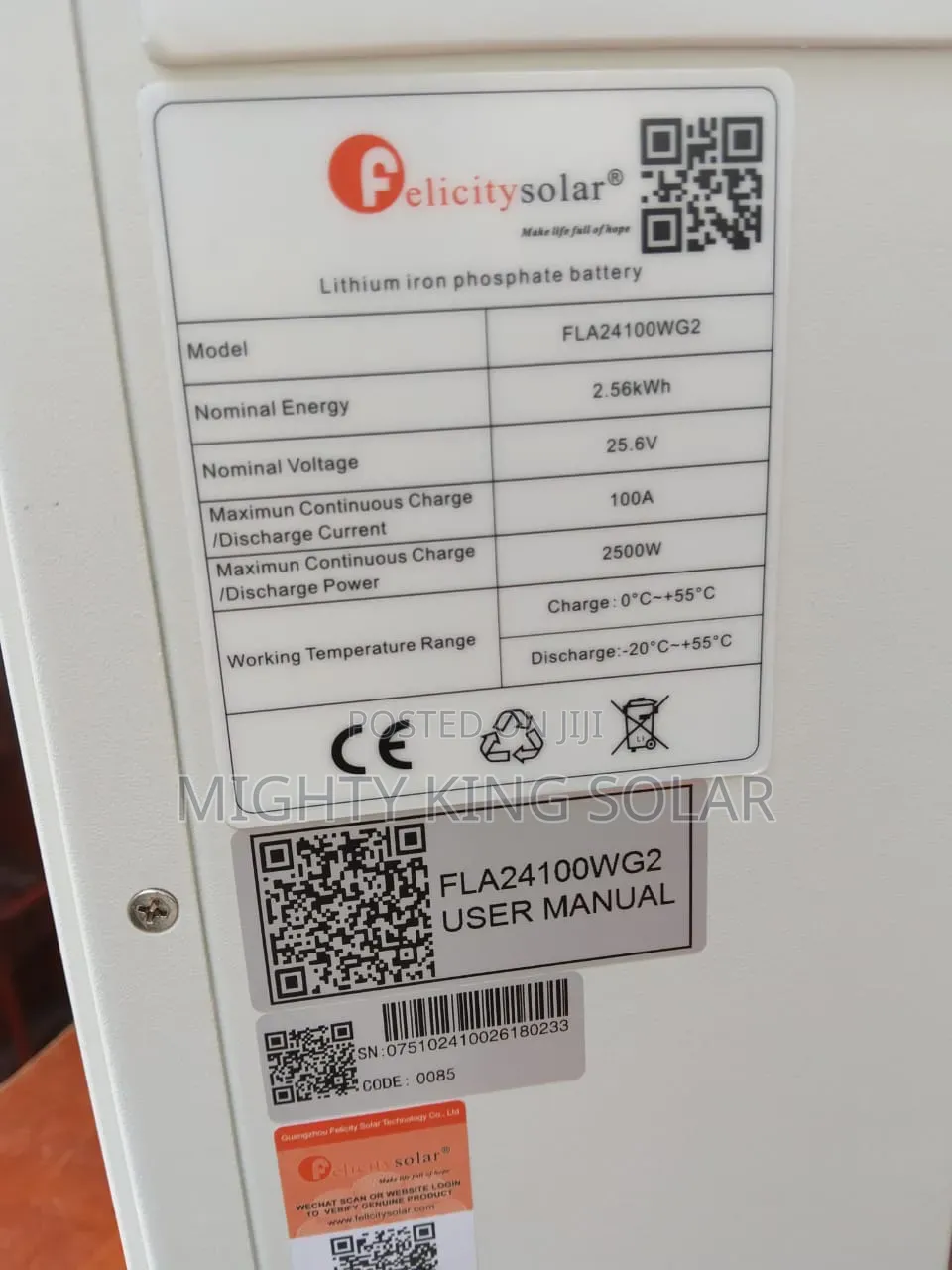 2.5kwh Felicity Lithium Battery