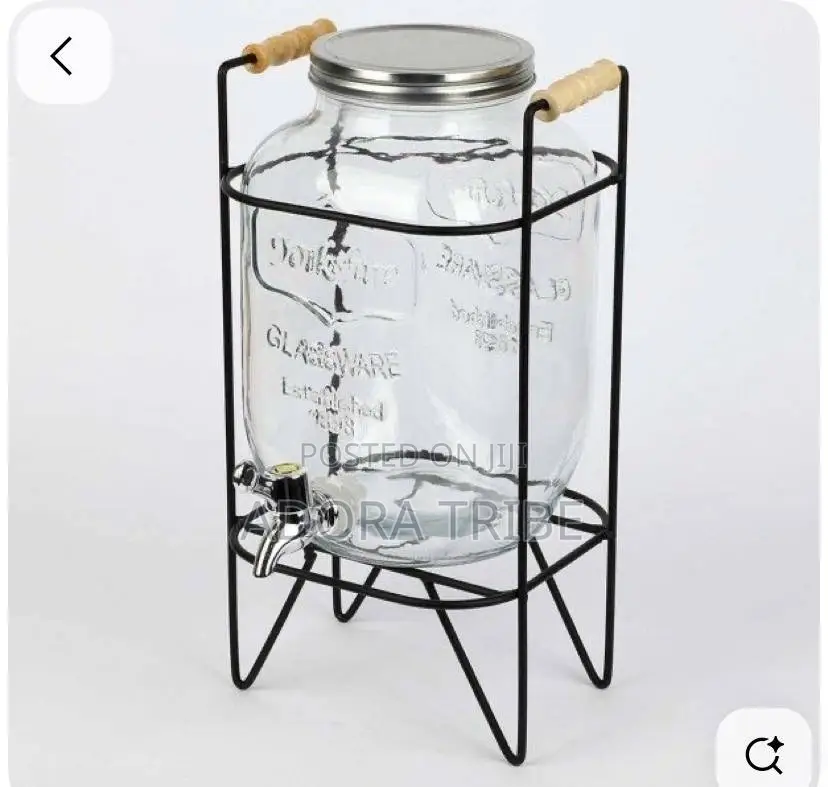 Glass Juice Dispenser With Stand