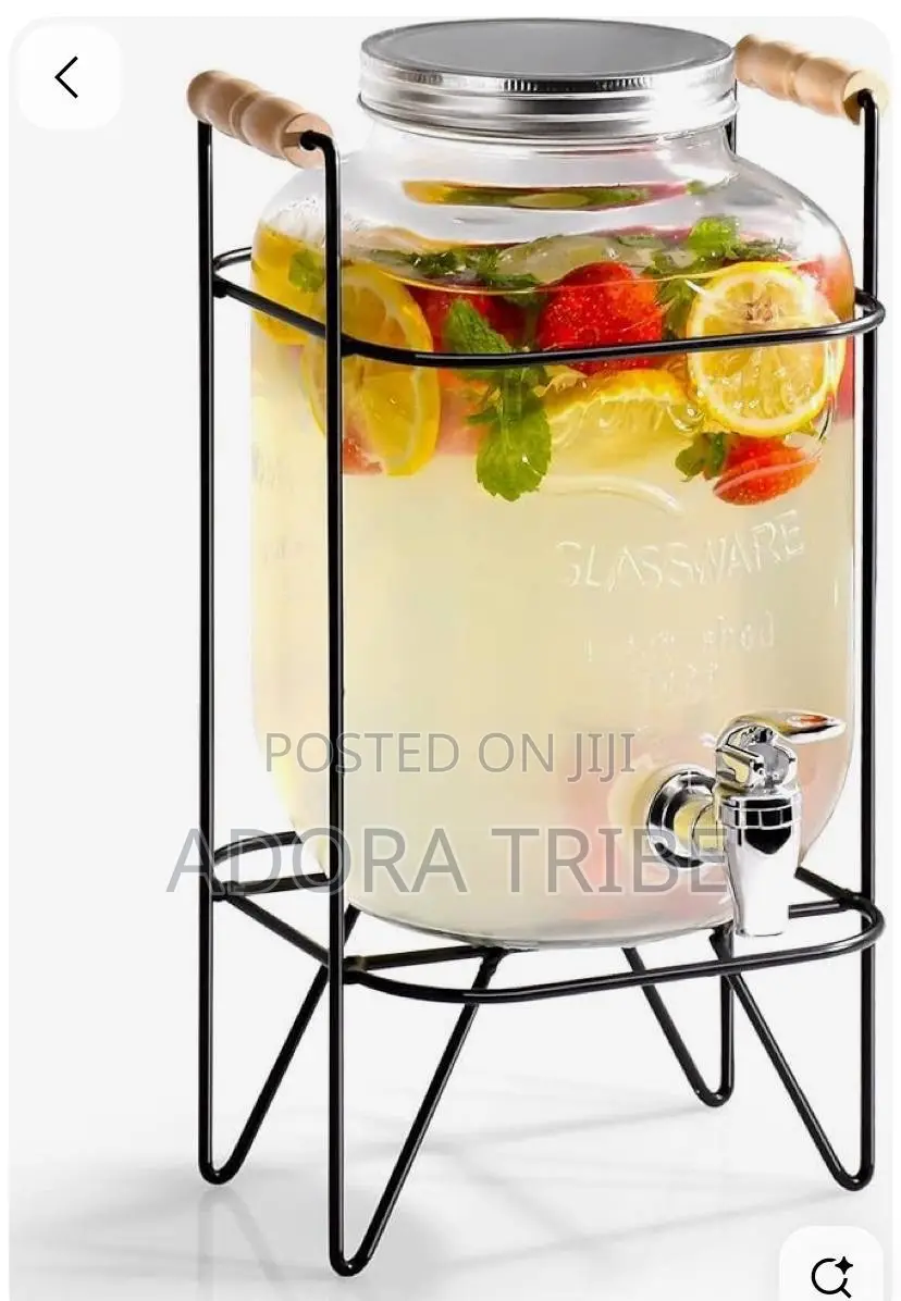 Glass Juice Dispenser With Stand