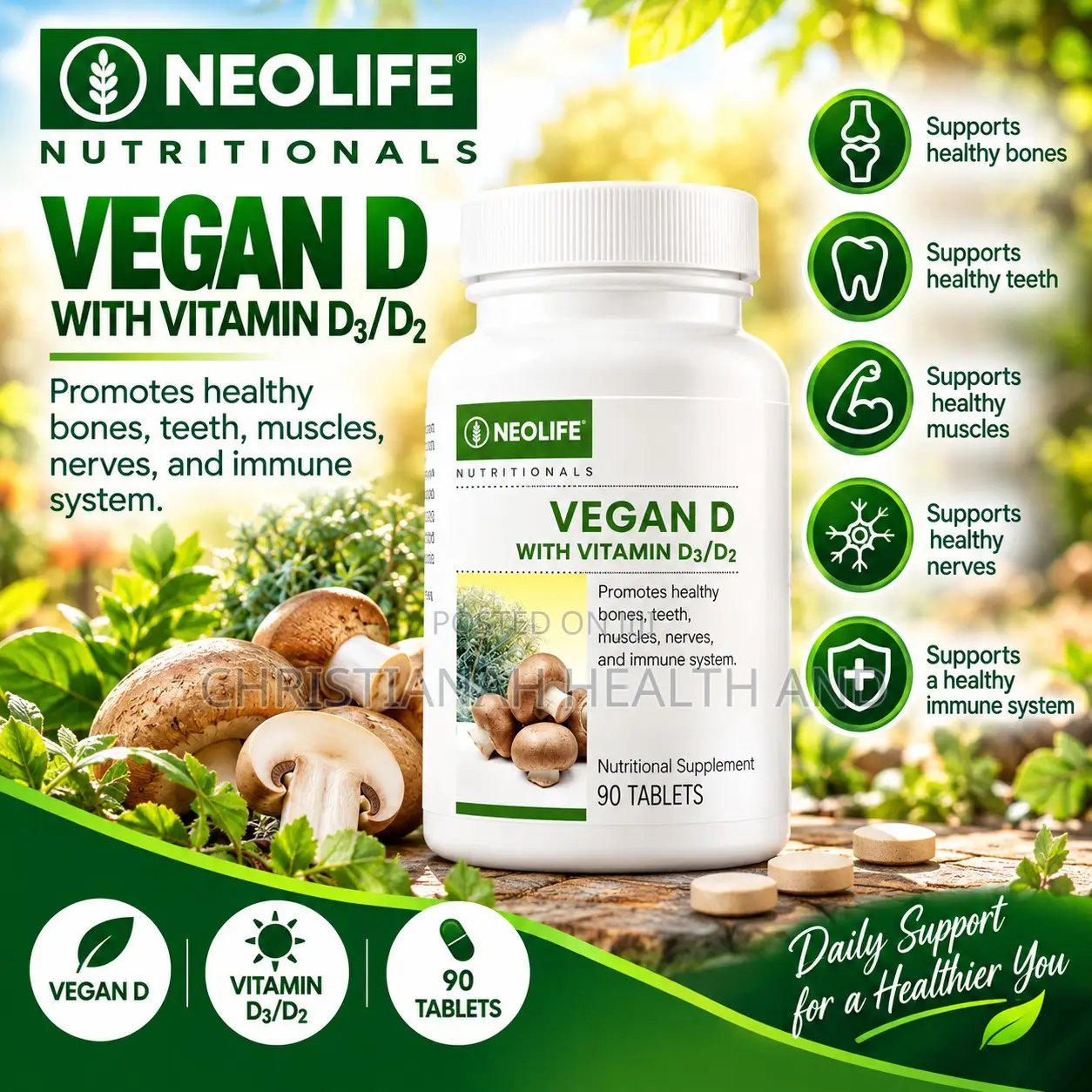 Vegan D With Vitamin D2/D3 Single 90 Tablets.