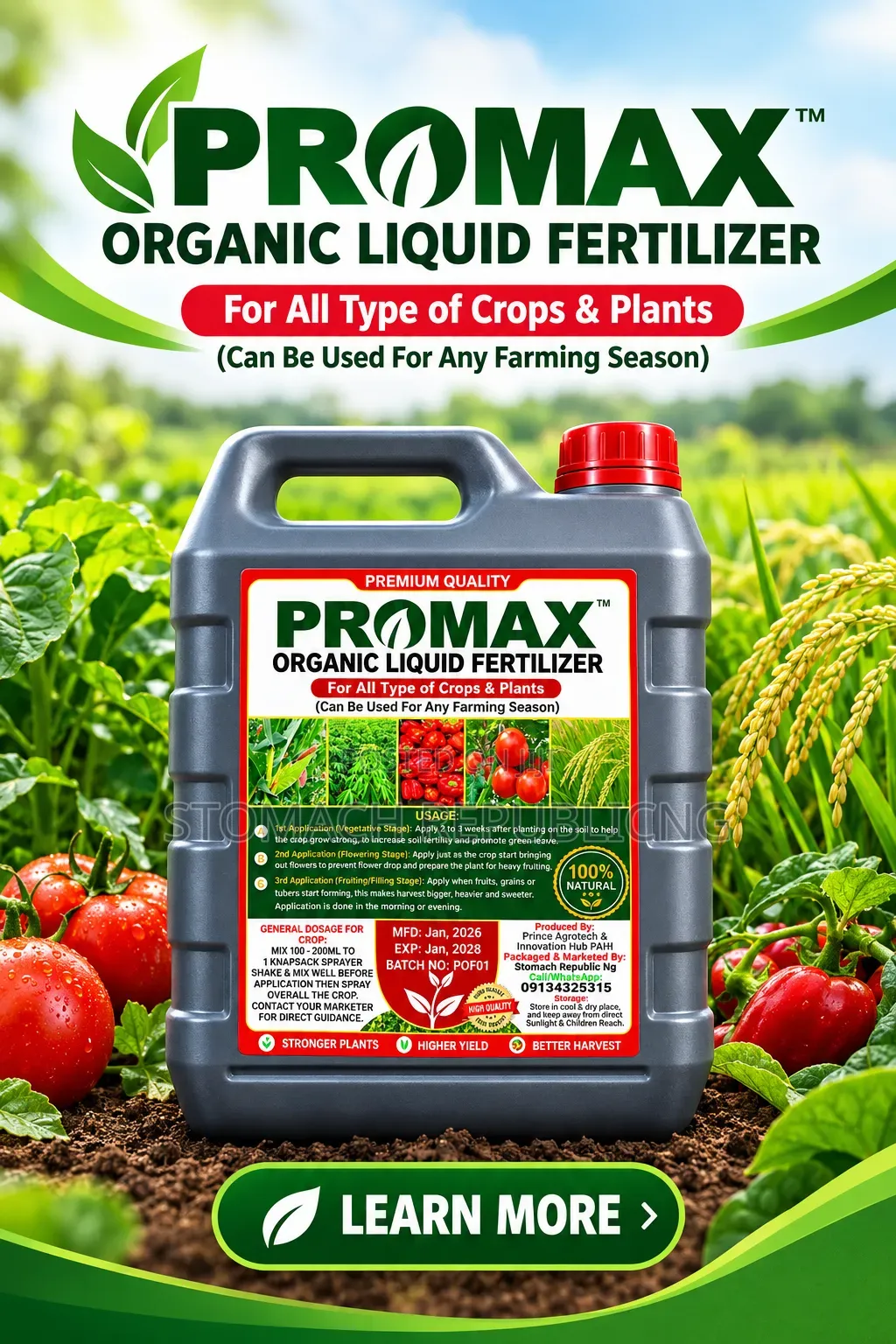 Organic Liquid Fertilizer (4-Litres)