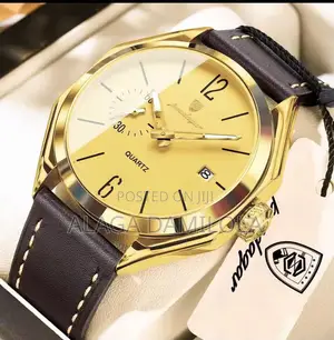 POEDAGAR Leather Wristwatch