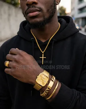 6-in-1 Luxury Gold Mens Jewelry Set - Non Tarnish