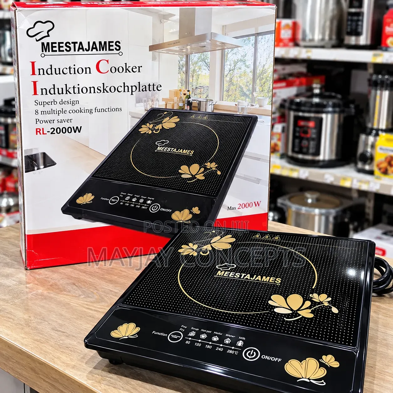 Meestajames Induction Cooker With 8 Cooking Functions;solar Friendly