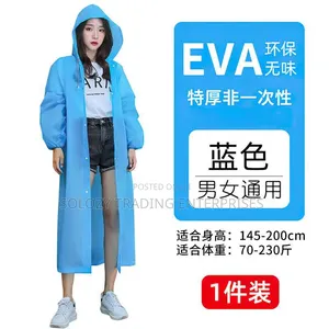 Reusable Waterproof Raincoat - Long Hooded Rain Coat - Unisex