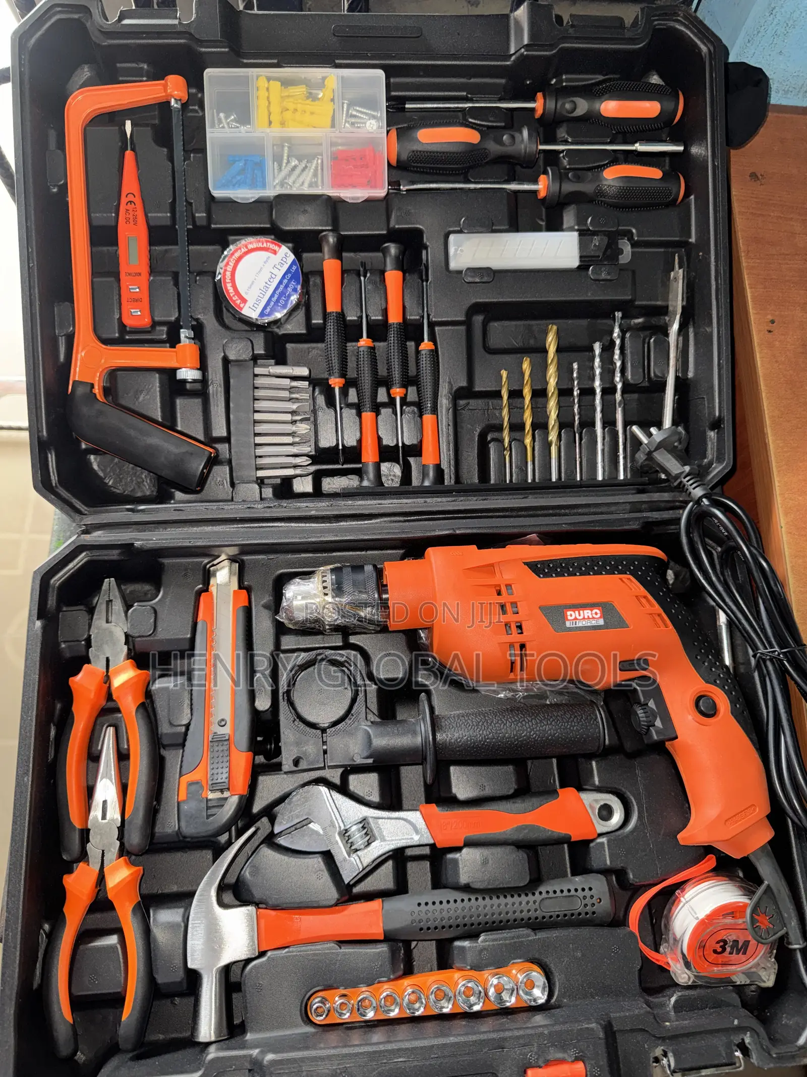 DUROFORCE Electric Drill Tool Kit – Complete 100+ Piece Tool Set