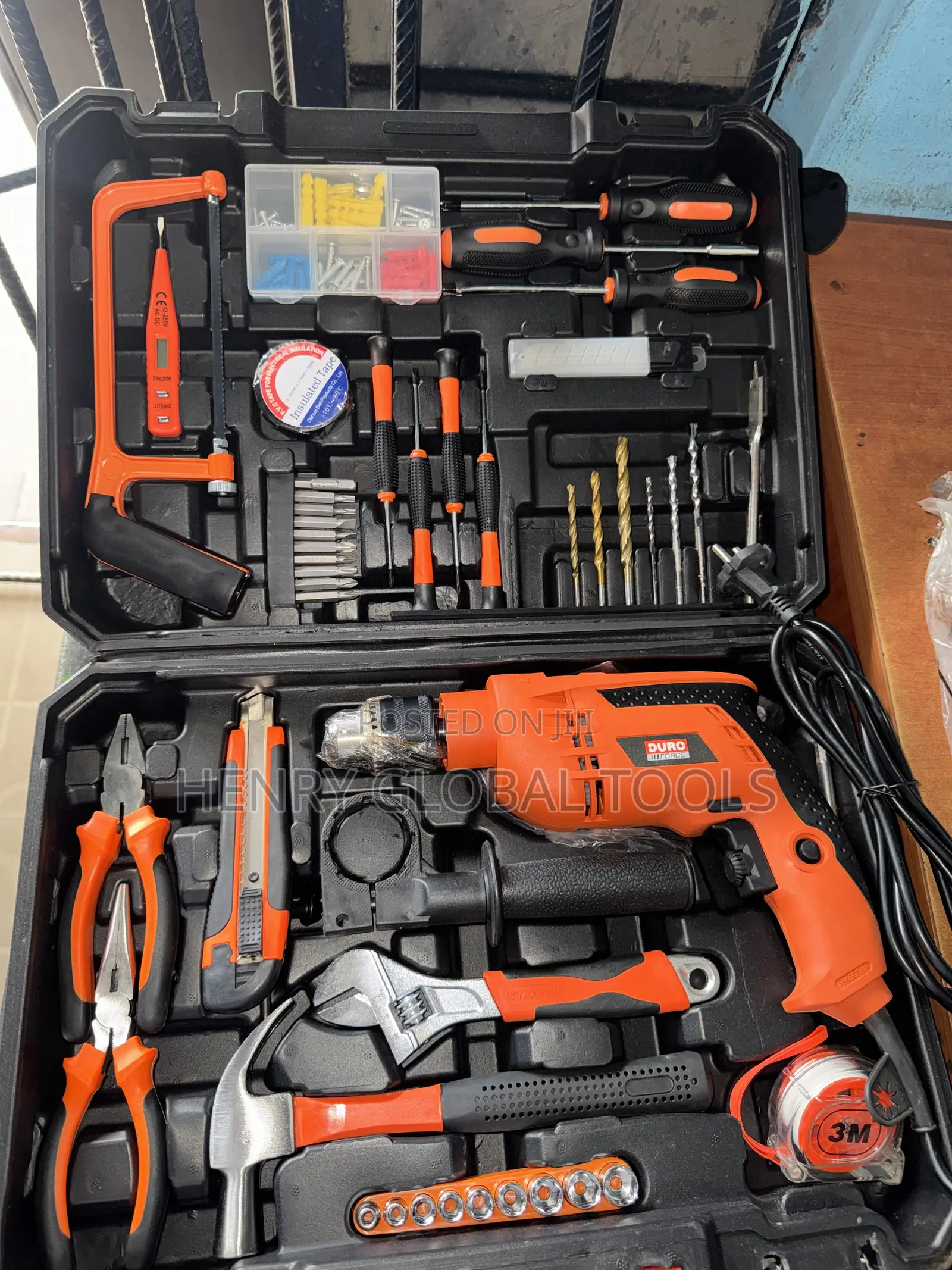 DUROFORCE Electric Drill Tool Kit – Complete 100+ Piece Tool Set