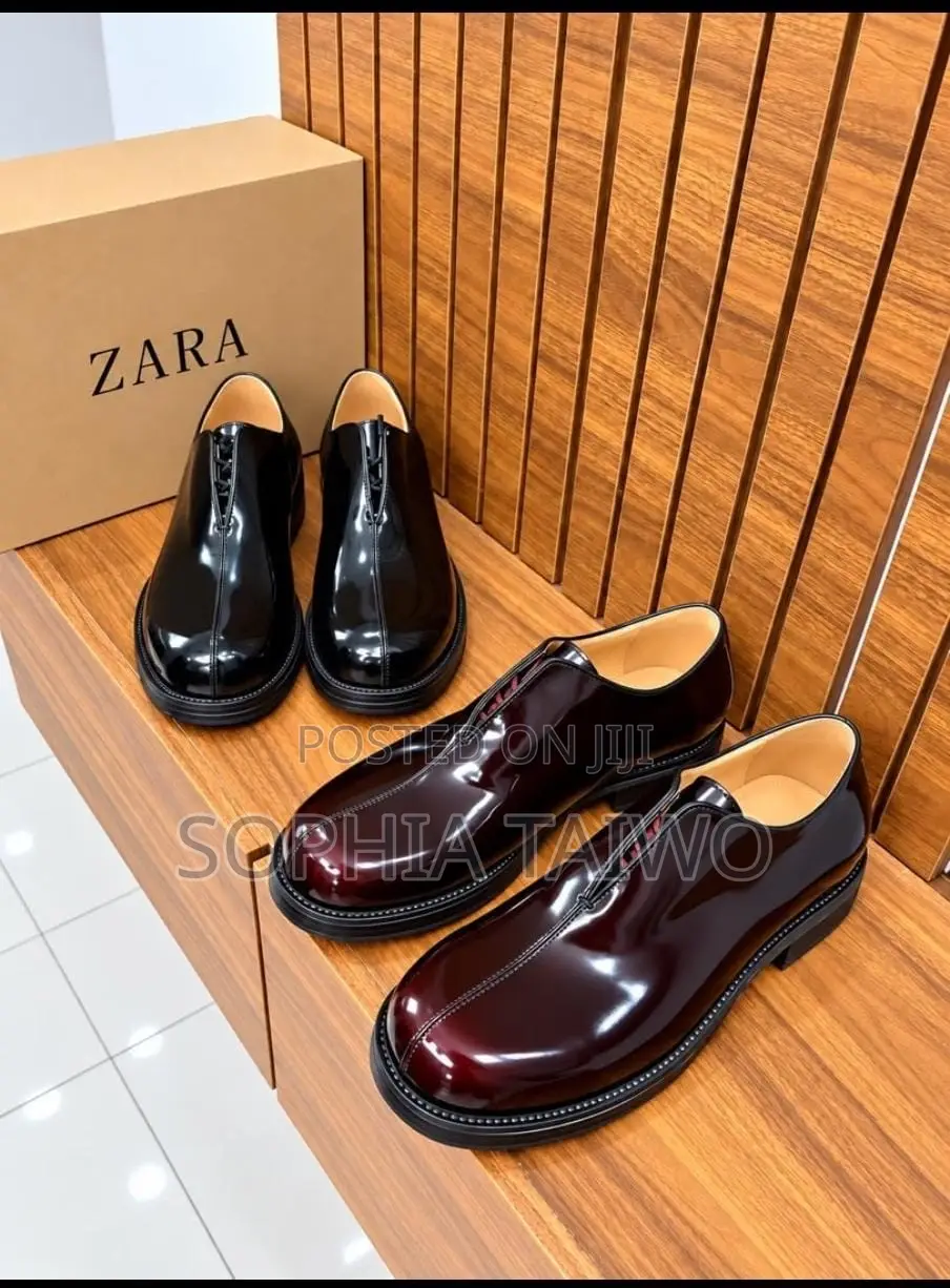 Zara Men's Glossy Leather Loafers