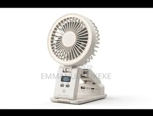 Rechargeable Mini Table Fan With Power Bank & LED Light