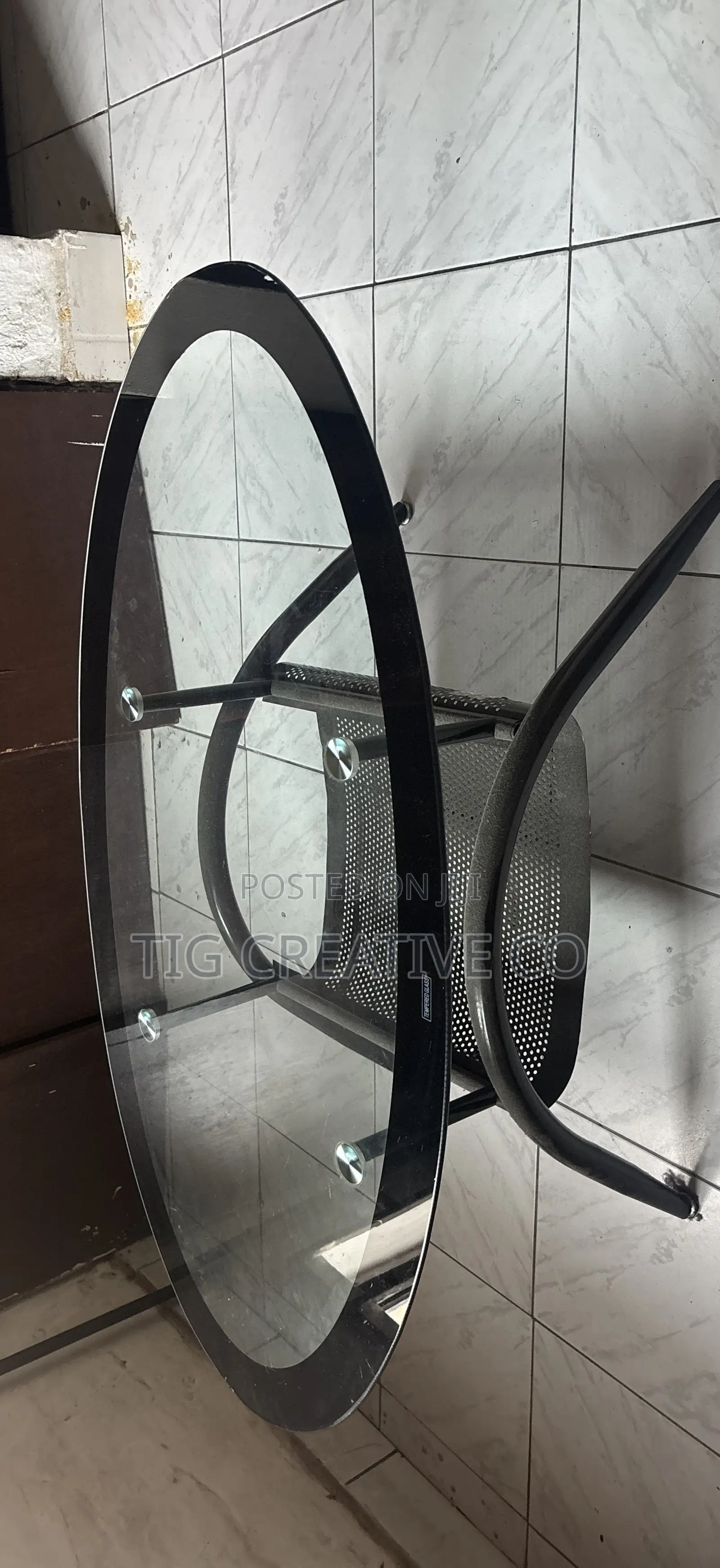 Oval Tempered Glass Coffee Table