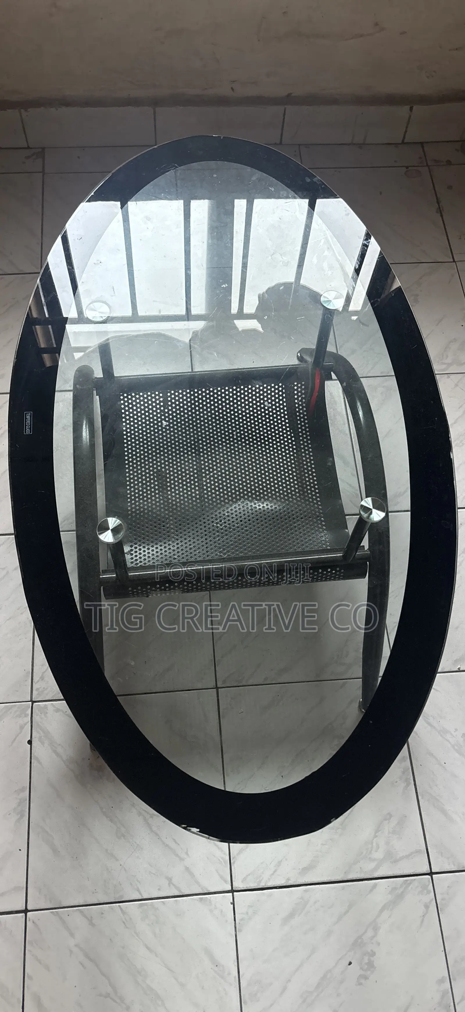 Oval Tempered Glass Coffee Table