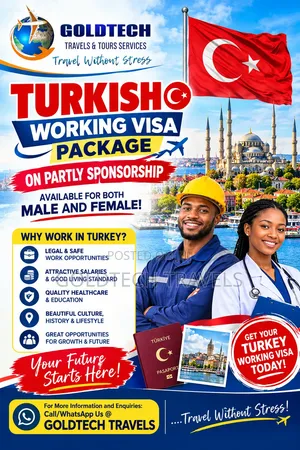 Turkish Working Visa Package on Partly Sponsorship Available
