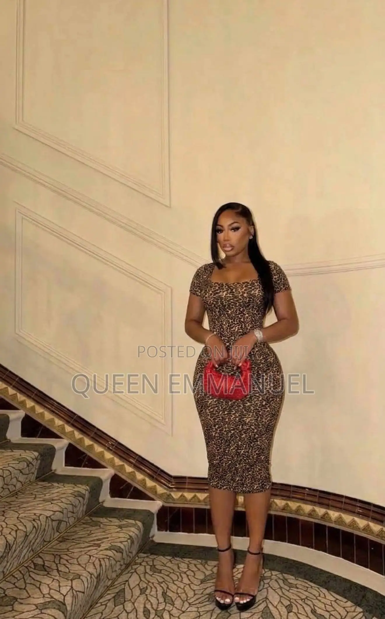Leopard Skin Bodycon Gown