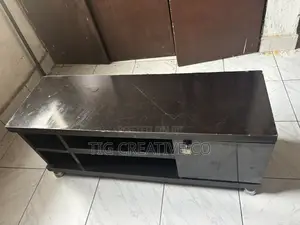 Dark Brown Wooden Mobile TV Stand