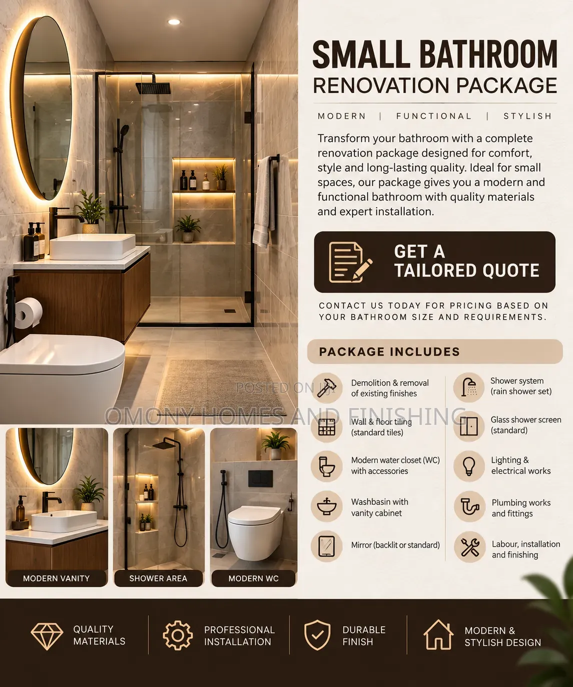 Small Bathroom Renovation Package