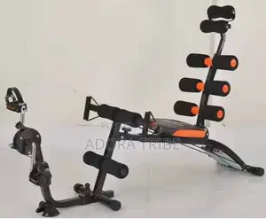 6-Pack Care Abs Machine + Cycle Pedal - 2-in-1 Abs & Leg Trainer