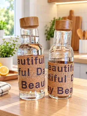 Heat Resistant Glass Juice Water Bottle - 450ml