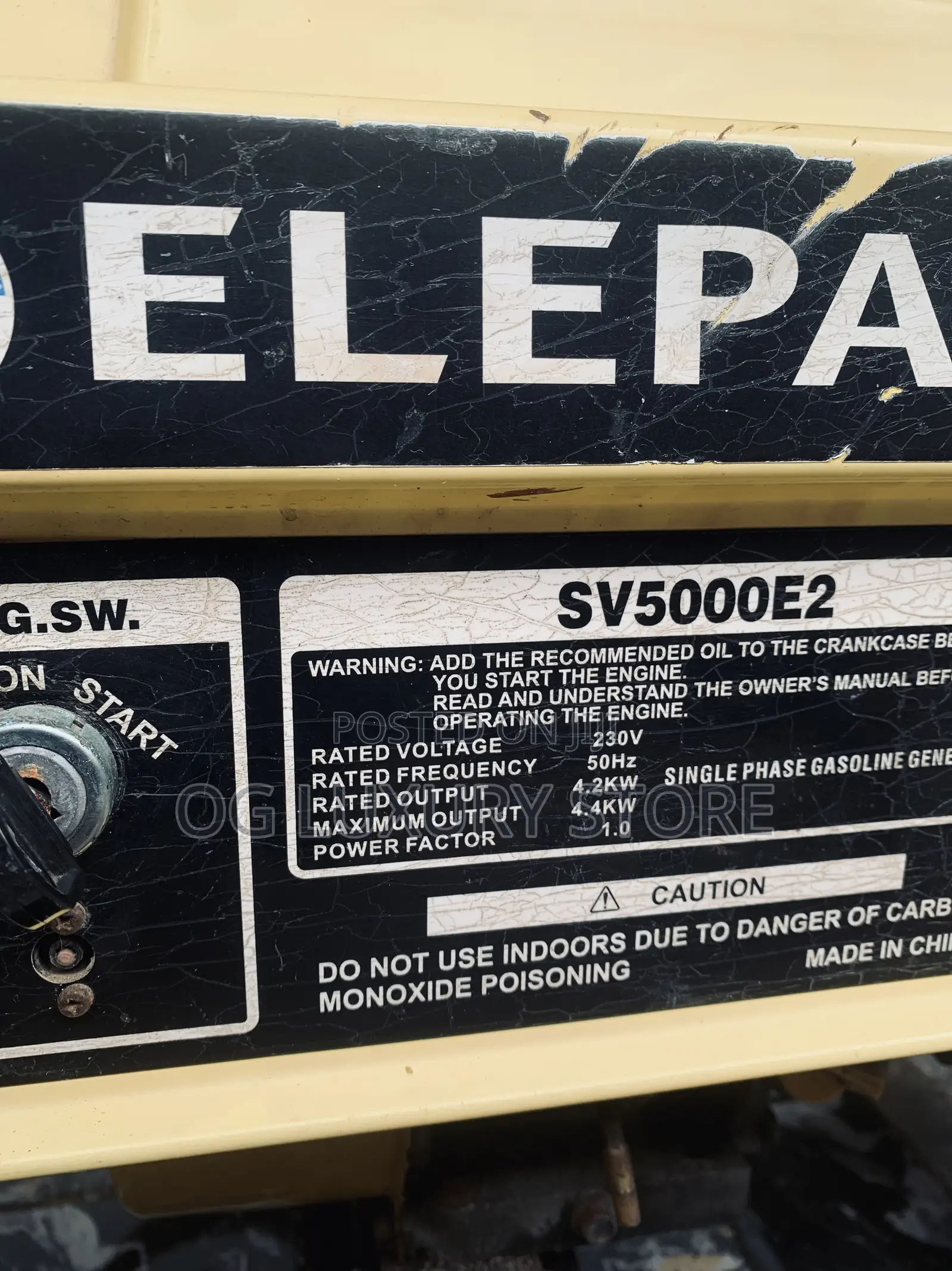 Fairly Used 4.5KVA Elepaq Generator