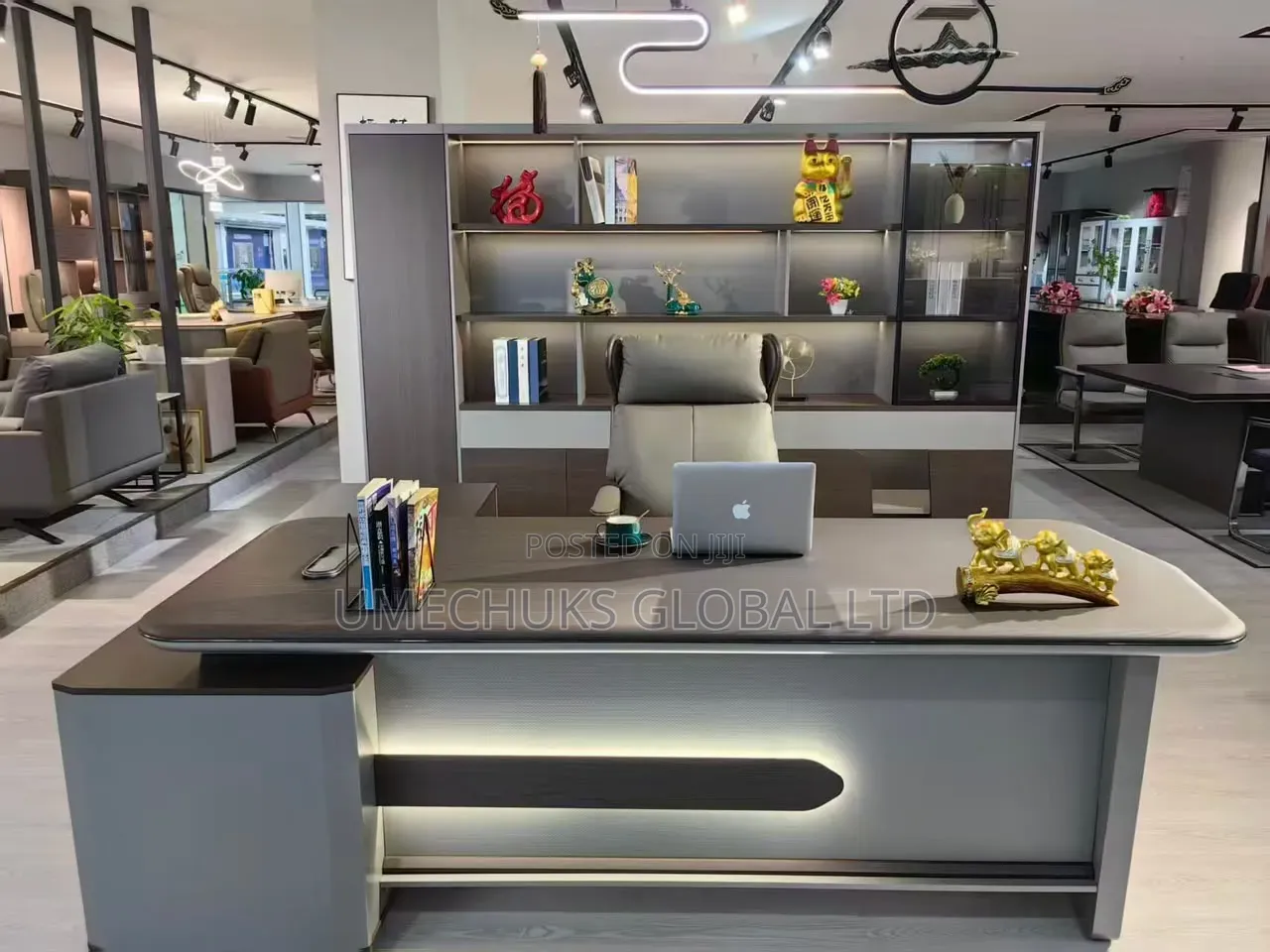 Executive 1.8m Manager's Office Desk With Extension and Led Lights