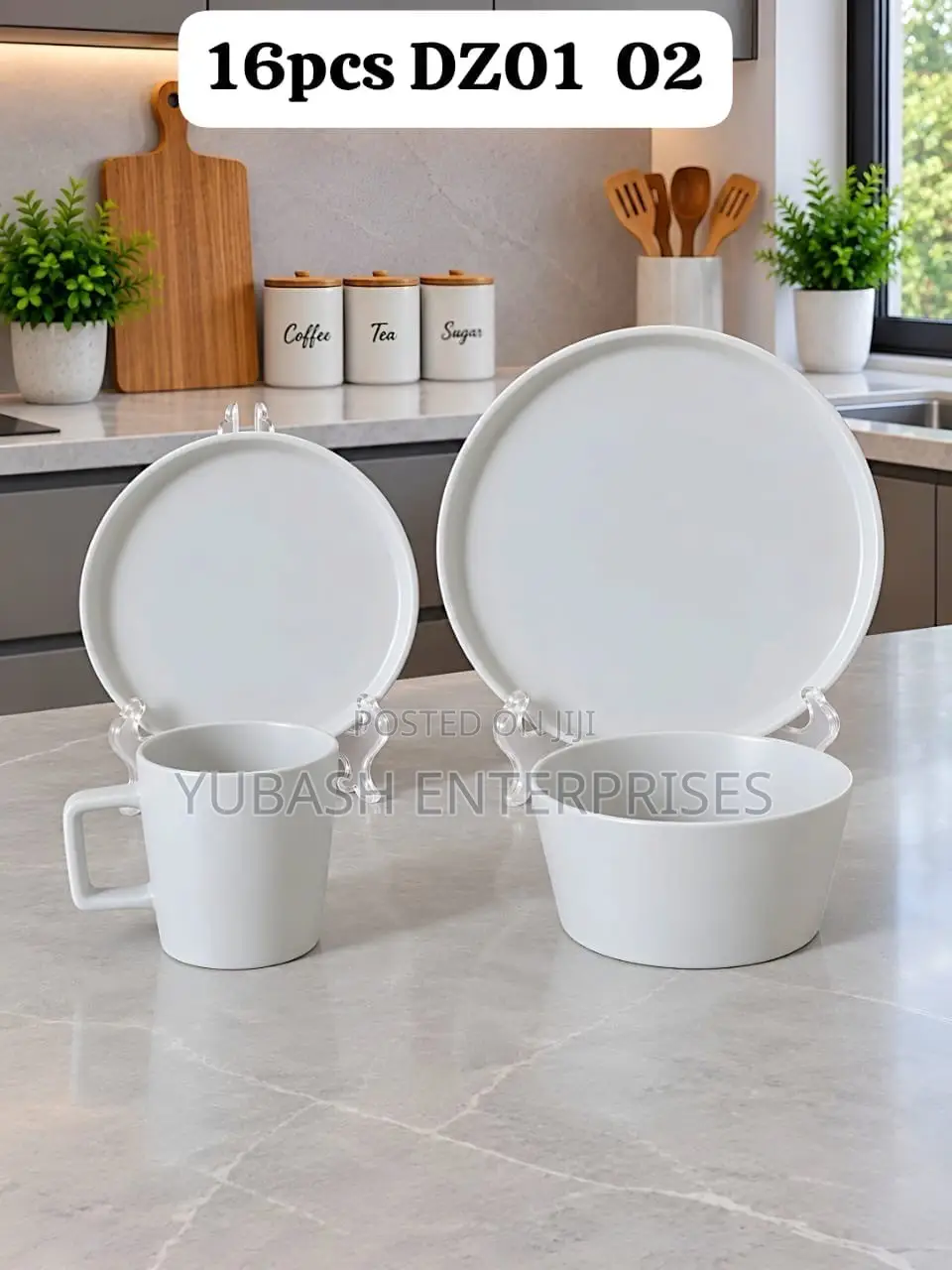16pcs Dinner Sets White Color