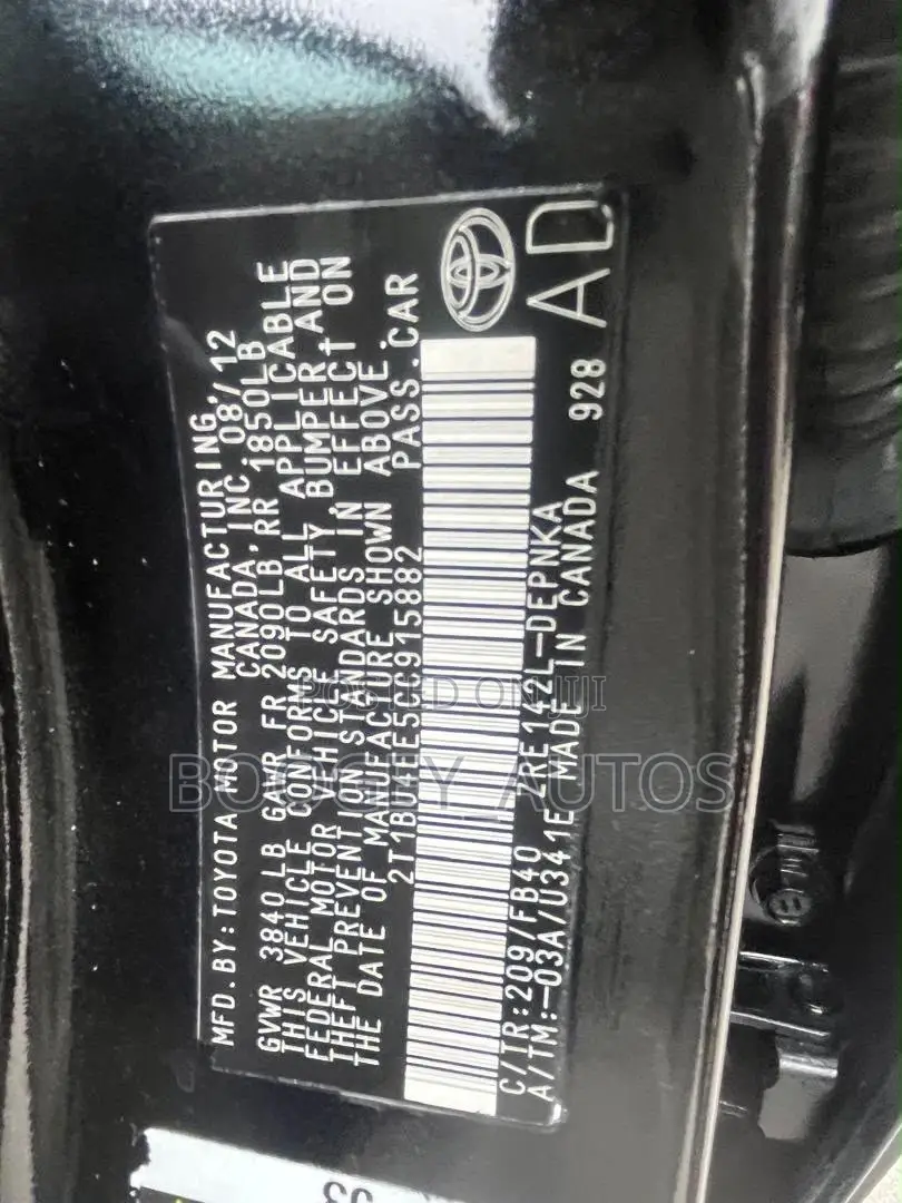Toyota Corolla 2012 Black