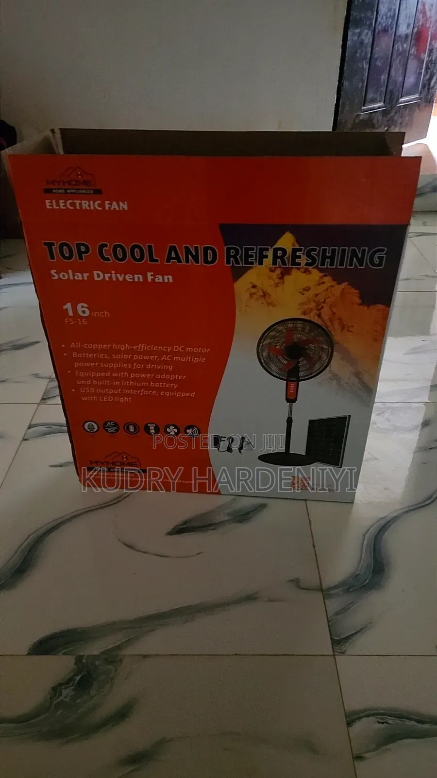 Solar Rechargeable Fan 16inches