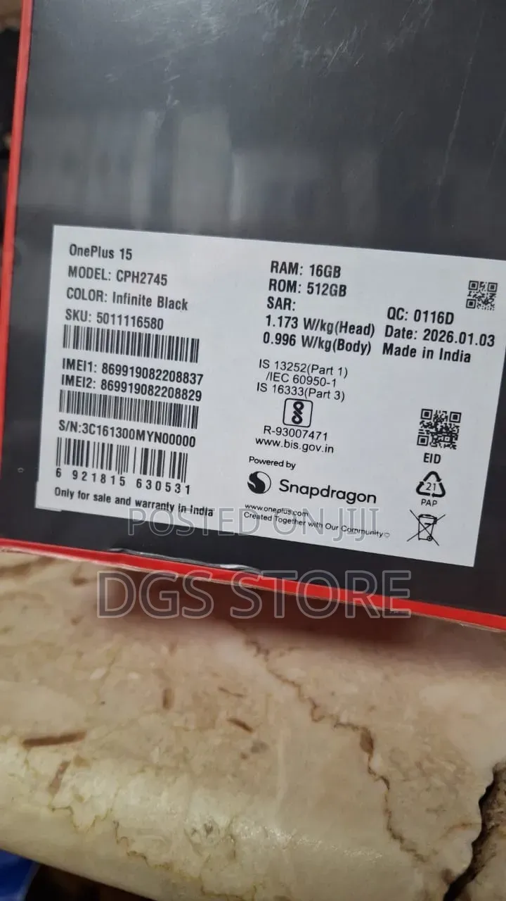 New OnePlus 15 512 GB Black