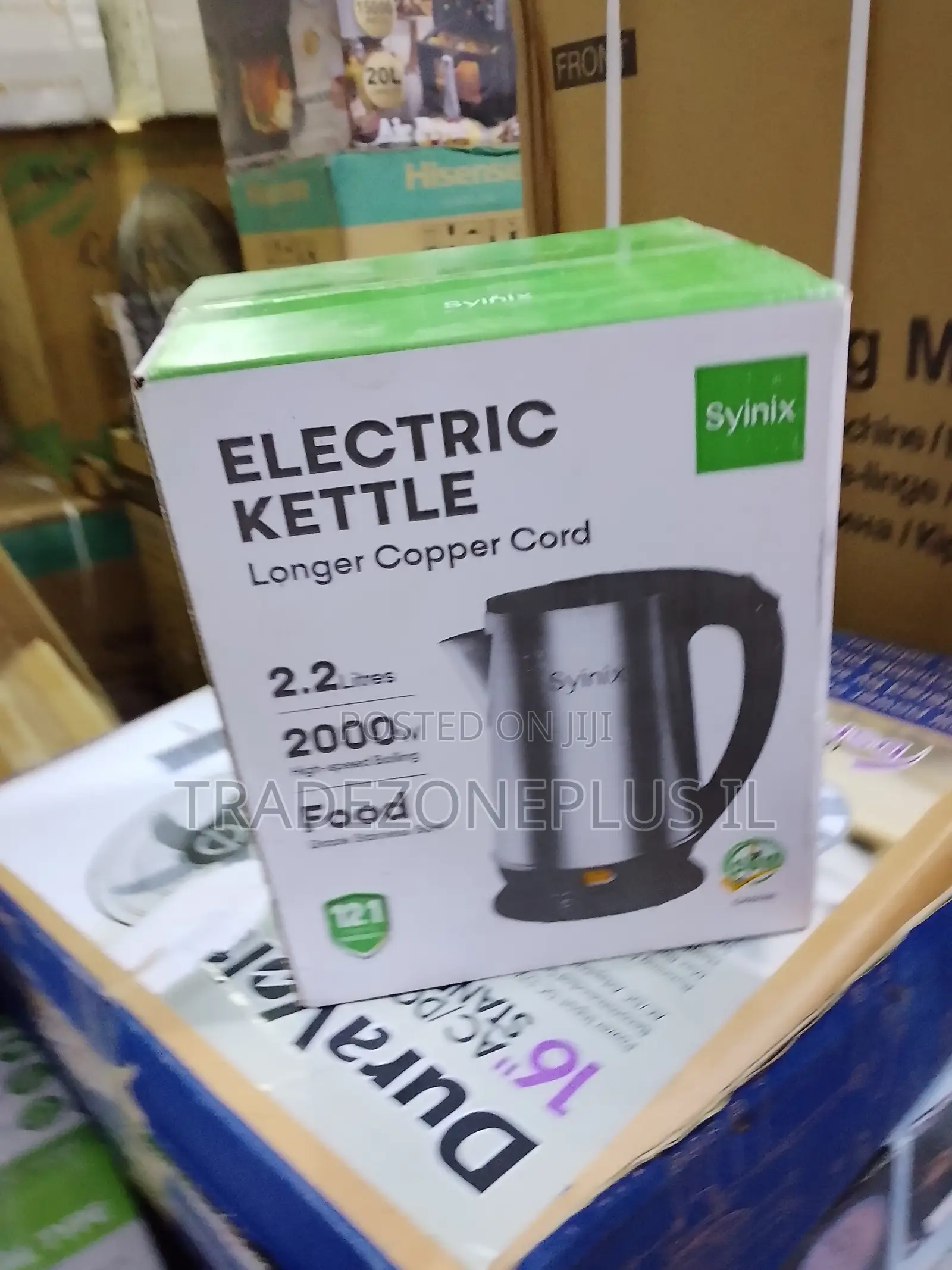 Synix 2.2L Electric Kettle 2000W With Long Copper Cord