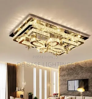 Luxury Gold Crystal LED Flush Mount Ceiling Chandelier