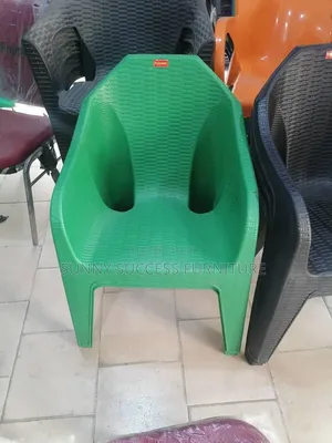Green Plastic Rattan-Style Armchair