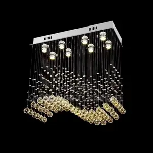 Luxury Crystal Wave Chandelier – Modern Dining Room Light