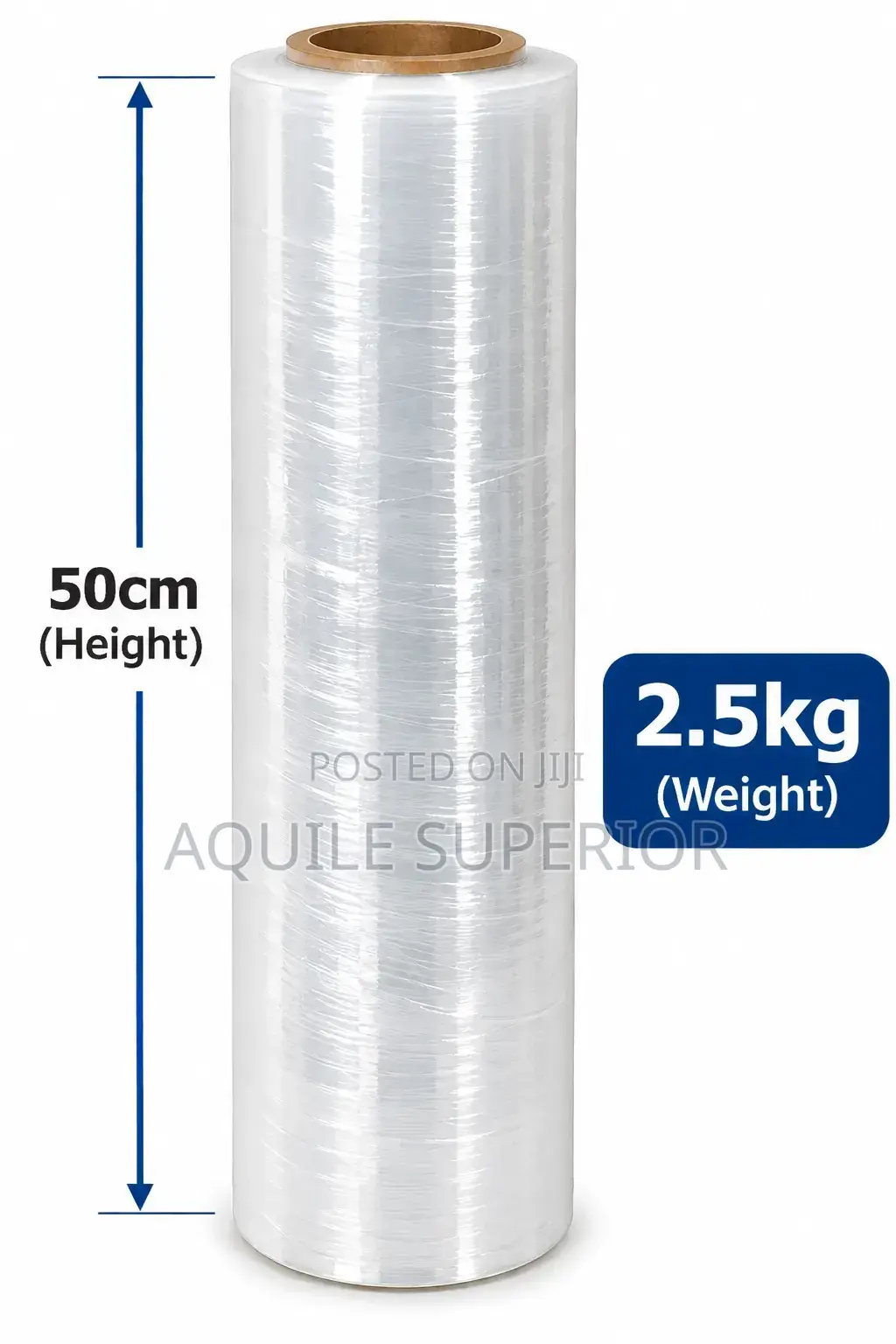 2.5kg Stretch Film Roll 50cm for Packaging & Pallet Wrapping