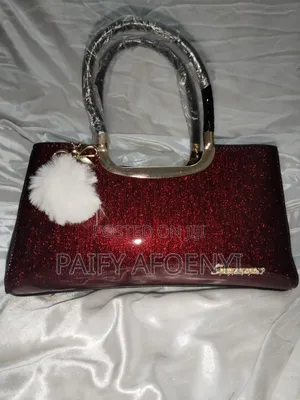 Burgundy Glitter Statement Handbag