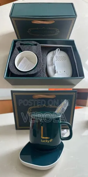 Lucky Electric Heated Mug With Wireless Warming Base – Gift Set