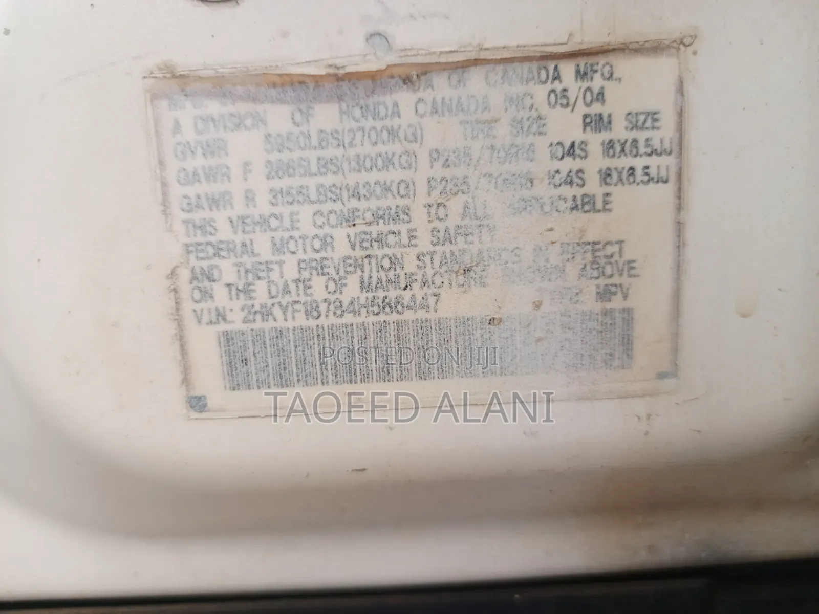 Honda Pilot 2004 White
