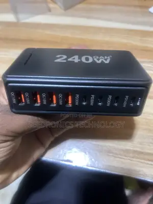 240W GaN Pro Fast Charger – 8 Ports | PD 100W Laptop & Phone Charger