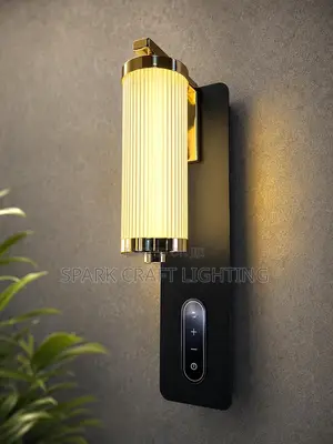 Luxury Gold & Black LED Wall Light – Touch Control Design