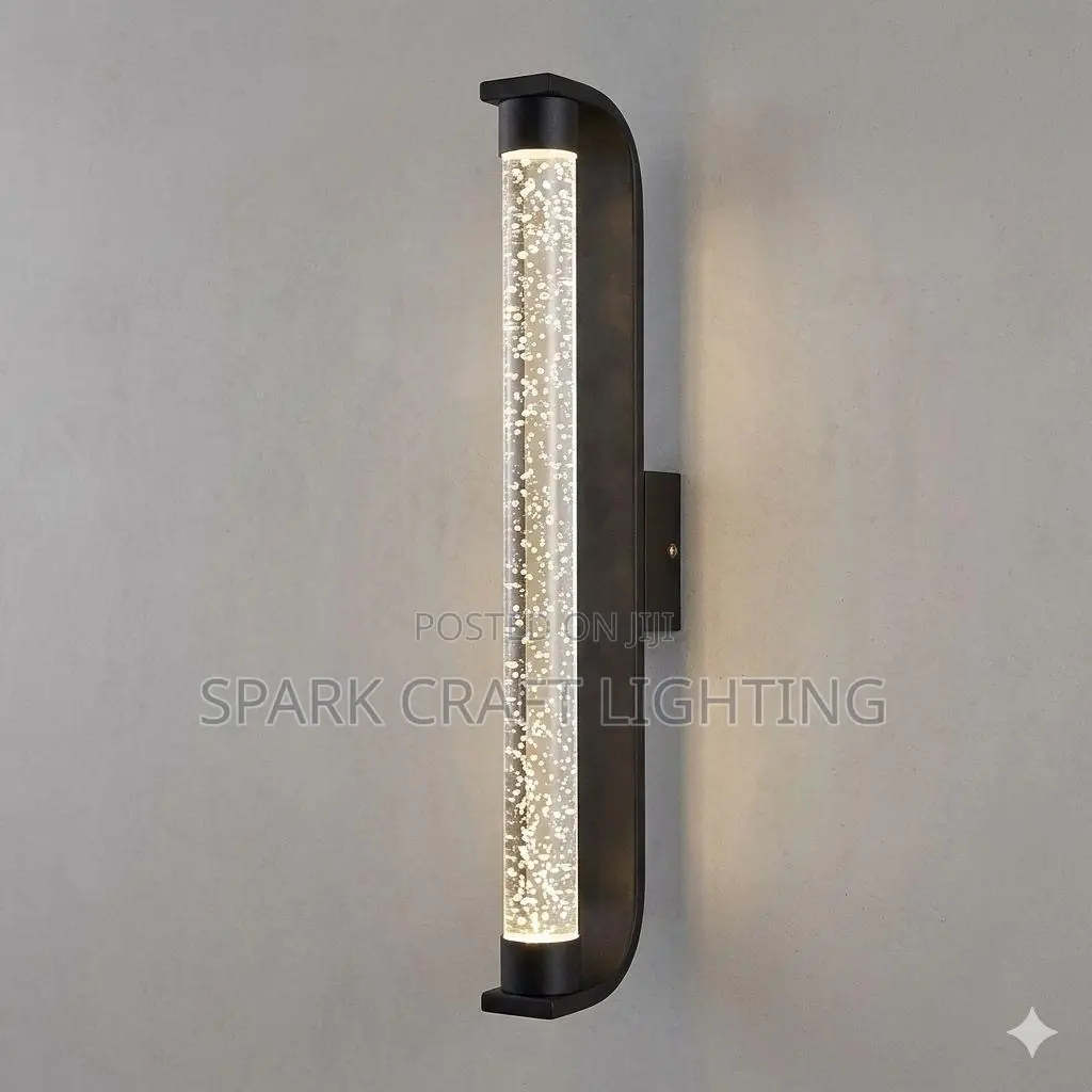 Modern Black LED Wall Light – Bubble Glass Design