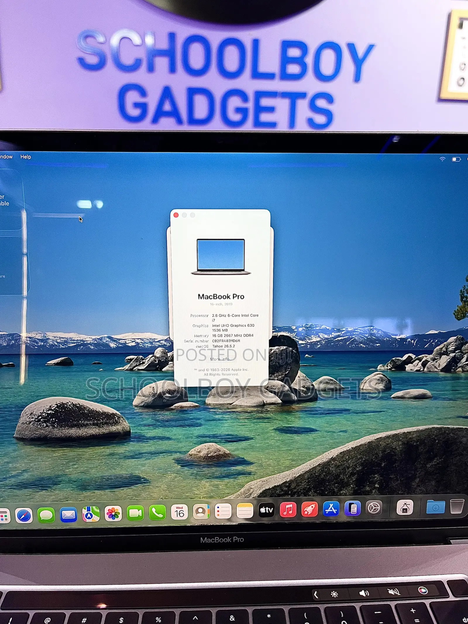 Laptop Apple MacBook 2019 16GB Intel Core i7 SSD 512GB
