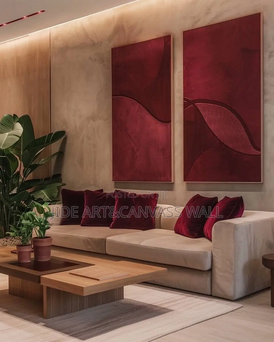 Abstract Reddish Wall House Interior Decor