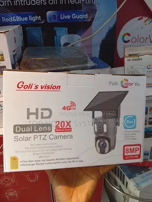 Goli's Vision Hd Dual Lens Solar PTZ Camera 8mp Ultra Hd 4g Lte